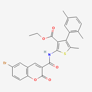 ethyl 2-{[(6-bromo-2-oxo-2H-chromen-3-yl)carbonyl]amino}-4-(2,5-dimethylphenyl)-5-methyl-3-thiophenecarboxylate