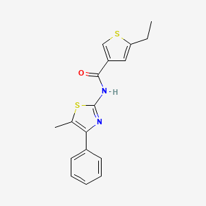 molecular formula C17H16N2OS2 B4265861 5-ethyl-N-(5-methyl-4-phenyl-1,3-thiazol-2-yl)-3-thiophenecarboxamide 