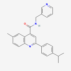 molecular formula C26H25N3O B4265880 2-(4-isopropylphenyl)-6-methyl-N-(3-pyridinylmethyl)-4-quinolinecarboxamide 
