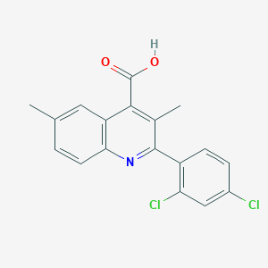 molecular formula C18H13Cl2NO2 B4265894 2-(2,4-dichlorophenyl)-3,6-dimethyl-4-quinolinecarboxylic acid 