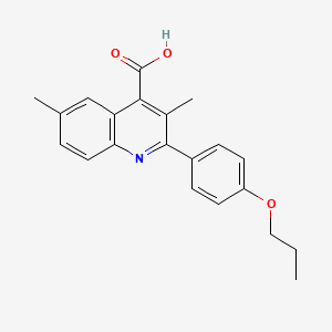 molecular formula C21H21NO3 B4265901 3,6-dimethyl-2-(4-propoxyphenyl)-4-quinolinecarboxylic acid 