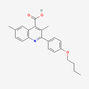 molecular formula C22H23NO3 B4265902 2-(4-butoxyphenyl)-3,6-dimethyl-4-quinolinecarboxylic acid 
