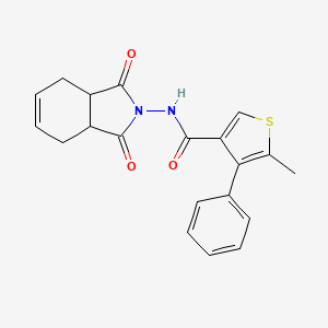 molecular formula C20H18N2O3S B4265912 N-(1,3-dioxo-1,3,3a,4,7,7a-hexahydro-2H-isoindol-2-yl)-5-methyl-4-phenyl-3-thiophenecarboxamide 