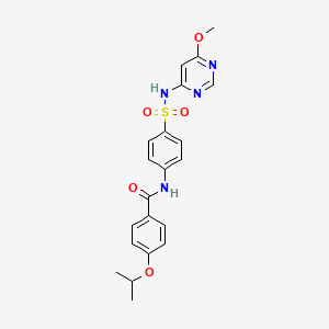 molecular formula C21H22N4O5S B4265939 4-isopropoxy-N-(4-{[(6-methoxy-4-pyrimidinyl)amino]sulfonyl}phenyl)benzamide 