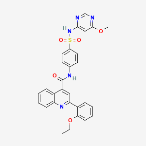 molecular formula C29H25N5O5S B4265943 2-(2-ethoxyphenyl)-N-(4-{[(6-methoxy-4-pyrimidinyl)amino]sulfonyl}phenyl)-4-quinolinecarboxamide 