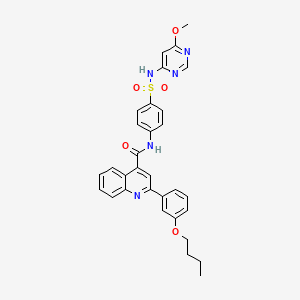 molecular formula C31H29N5O5S B4265950 2-(3-butoxyphenyl)-N-(4-{[(6-methoxy-4-pyrimidinyl)amino]sulfonyl}phenyl)-4-quinolinecarboxamide 