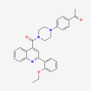 molecular formula C30H29N3O3 B4265957 1-[4-(4-{[2-(2-ethoxyphenyl)-4-quinolinyl]carbonyl}-1-piperazinyl)phenyl]ethanone 
