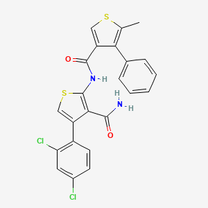 molecular formula C23H16Cl2N2O2S2 B4265964 4-(2,4-dichlorophenyl)-2-{[(5-methyl-4-phenyl-3-thienyl)carbonyl]amino}-3-thiophenecarboxamide 