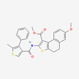 molecular formula C27H23NO4S2 B4265966 methyl 7-methoxy-2-{[(5-methyl-4-phenyl-3-thienyl)carbonyl]amino}-4,5-dihydronaphtho[2,1-b]thiophene-1-carboxylate 
