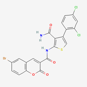 molecular formula C21H11BrCl2N2O4S B4265982 N-[3-(aminocarbonyl)-4-(2,4-dichlorophenyl)-2-thienyl]-6-bromo-2-oxo-2H-chromene-3-carboxamide 