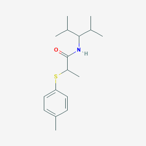 molecular formula C17H27NOS B426599 N-(2,4-dimethylpentan-3-yl)-2-[(4-methylphenyl)sulfanyl]propanamide 