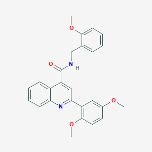 molecular formula C26H24N2O4 B4266002 2-(2,5-dimethoxyphenyl)-N-(2-methoxybenzyl)-4-quinolinecarboxamide 
