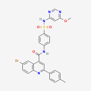 molecular formula C28H22BrN5O4S B4266015 6-bromo-N-(4-{[(6-methoxy-4-pyrimidinyl)amino]sulfonyl}phenyl)-2-(4-methylphenyl)-4-quinolinecarboxamide 