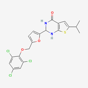 molecular formula C20H17Cl3N2O3S B4266018 6-isopropyl-2-{5-[(2,4,6-trichlorophenoxy)methyl]-2-furyl}-2,3-dihydrothieno[2,3-d]pyrimidin-4(1H)-one CAS No. 438218-87-2