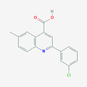molecular formula C17H12ClNO2 B4266037 2-(3-chlorophenyl)-6-methyl-4-quinolinecarboxylic acid 