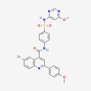 molecular formula C28H22BrN5O5S B4266041 6-bromo-2-(4-methoxyphenyl)-N-(4-{[(6-methoxy-4-pyrimidinyl)amino]sulfonyl}phenyl)-4-quinolinecarboxamide 