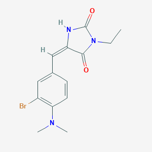 molecular formula C14H16BrN3O2 B426605 (5E)-5-[3-bromo-4-(dimethylamino)benzylidene]-3-ethylimidazolidine-2,4-dione 