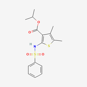 molecular formula C16H19NO4S2 B4266053 isopropyl 4,5-dimethyl-2-[(phenylsulfonyl)amino]-3-thiophenecarboxylate 