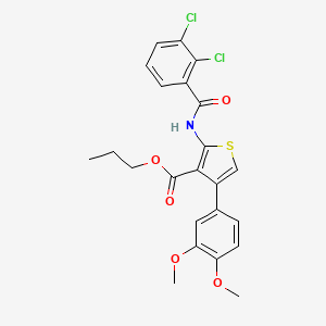 molecular formula C23H21Cl2NO5S B4266069 propyl 2-[(2,3-dichlorobenzoyl)amino]-4-(3,4-dimethoxyphenyl)-3-thiophenecarboxylate 