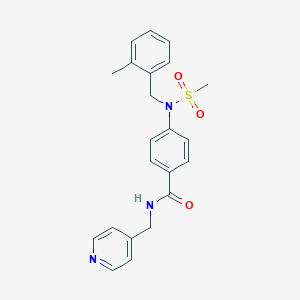 molecular formula C22H23N3O3S B426607 4-[(2-methylbenzyl)(methylsulfonyl)amino]-N-(4-pyridinylmethyl)benzamide 