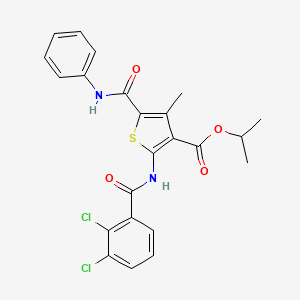 molecular formula C23H20Cl2N2O4S B4266073 isopropyl 5-(anilinocarbonyl)-2-[(2,3-dichlorobenzoyl)amino]-4-methyl-3-thiophenecarboxylate 