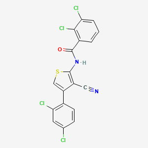 molecular formula C18H8Cl4N2OS B4266078 2,3-dichloro-N-[3-cyano-4-(2,4-dichlorophenyl)-2-thienyl]benzamide 