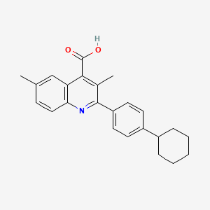molecular formula C24H25NO2 B4266079 2-(4-cyclohexylphenyl)-3,6-dimethyl-4-quinolinecarboxylic acid 