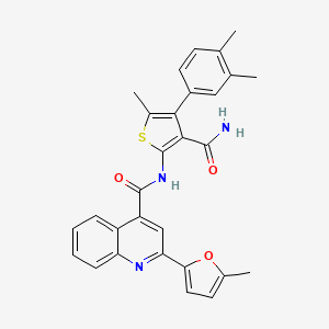 molecular formula C29H25N3O3S B4266082 N-[3-(aminocarbonyl)-4-(3,4-dimethylphenyl)-5-methyl-2-thienyl]-2-(5-methyl-2-furyl)-4-quinolinecarboxamide 