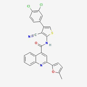 molecular formula C26H15Cl2N3O2S B4266086 N-[3-cyano-4-(3,4-dichlorophenyl)-2-thienyl]-2-(5-methyl-2-furyl)-4-quinolinecarboxamide 