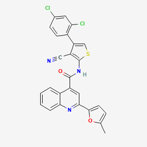 molecular formula C26H15Cl2N3O2S B4266091 N-[3-cyano-4-(2,4-dichlorophenyl)-2-thienyl]-2-(5-methyl-2-furyl)-4-quinolinecarboxamide 