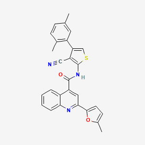 molecular formula C28H21N3O2S B4266092 N-[3-cyano-4-(2,5-dimethylphenyl)-2-thienyl]-2-(5-methyl-2-furyl)-4-quinolinecarboxamide 