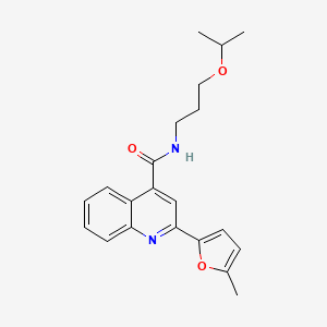 molecular formula C21H24N2O3 B4266101 N-(3-isopropoxypropyl)-2-(5-methyl-2-furyl)-4-quinolinecarboxamide 