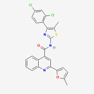 molecular formula C25H17Cl2N3O2S B4266107 N-[4-(2,4-dichlorophenyl)-5-methyl-1,3-thiazol-2-yl]-2-(5-methyl-2-furyl)-4-quinolinecarboxamide 