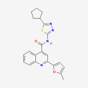 molecular formula C22H20N4O2S B4266113 N-(5-cyclopentyl-1,3,4-thiadiazol-2-yl)-2-(5-methyl-2-furyl)-4-quinolinecarboxamide 