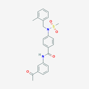 molecular formula C24H24N2O4S B426613 N-(3-acetylphenyl)-4-[(2-methylbenzyl)(methylsulfonyl)amino]benzamide 