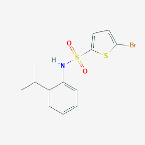 molecular formula C13H14BrNO2S2 B426614 5-bromo-N-(2-isopropylphenyl)-2-thiophenesulfonamide 