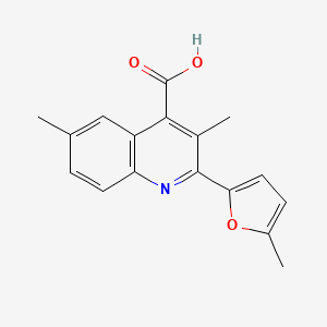 molecular formula C17H15NO3 B4266141 3,6-dimethyl-2-(5-methyl-2-furyl)-4-quinolinecarboxylic acid 
