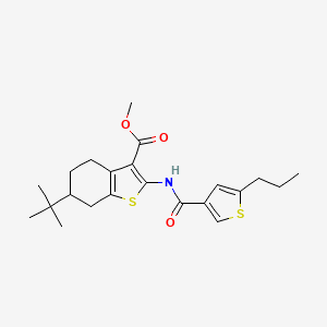 molecular formula C22H29NO3S2 B4266165 methyl 6-tert-butyl-2-{[(5-propyl-3-thienyl)carbonyl]amino}-4,5,6,7-tetrahydro-1-benzothiophene-3-carboxylate 