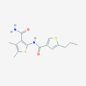 molecular formula C15H18N2O2S2 B4266169 4,5-dimethyl-2-{[(5-propyl-3-thienyl)carbonyl]amino}-3-thiophenecarboxamide 