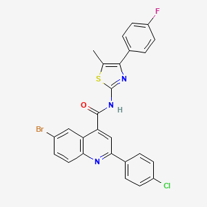 molecular formula C26H16BrClFN3OS B4266171 6-bromo-2-(4-chlorophenyl)-N-[4-(4-fluorophenyl)-5-methyl-1,3-thiazol-2-yl]-4-quinolinecarboxamide 