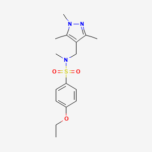 molecular formula C16H23N3O3S B4266212 4-ethoxy-N-methyl-N-[(1,3,5-trimethyl-1H-pyrazol-4-yl)methyl]benzenesulfonamide 