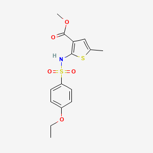 molecular formula C15H17NO5S2 B4266222 methyl 2-{[(4-ethoxyphenyl)sulfonyl]amino}-5-methyl-3-thiophenecarboxylate 