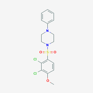 molecular formula C17H18Cl2N2O3S B426623 1-[(2,3-Dichloro-4-methoxyphenyl)sulfonyl]-4-phenylpiperazine 