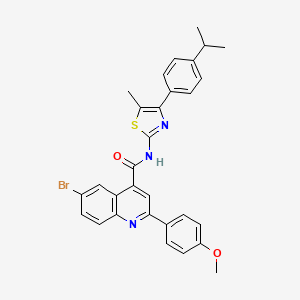 molecular formula C30H26BrN3O2S B4266245 6-bromo-N-[4-(4-isopropylphenyl)-5-methyl-1,3-thiazol-2-yl]-2-(4-methoxyphenyl)-4-quinolinecarboxamide 