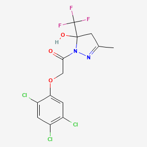molecular formula C13H10Cl3F3N2O3 B4266264 3-methyl-1-[(2,4,5-trichlorophenoxy)acetyl]-5-(trifluoromethyl)-4,5-dihydro-1H-pyrazol-5-ol 