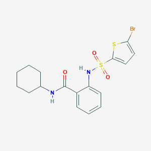 molecular formula C17H19BrN2O3S2 B426628 2-{[(5-bromo-2-thienyl)sulfonyl]amino}-N-cyclohexylbenzamide 