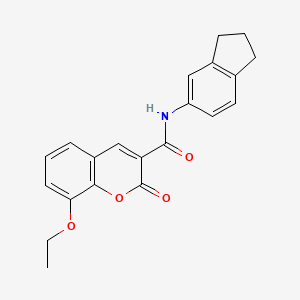 molecular formula C21H19NO4 B4266290 N-(2,3-dihydro-1H-inden-5-yl)-8-ethoxy-2-oxo-2H-chromene-3-carboxamide 