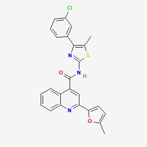 molecular formula C25H18ClN3O2S B4266303 N-[4-(3-chlorophenyl)-5-methyl-1,3-thiazol-2-yl]-2-(5-methyl-2-furyl)-4-quinolinecarboxamide 