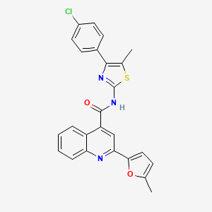molecular formula C25H18ClN3O2S B4266309 N-[4-(4-chlorophenyl)-5-methyl-1,3-thiazol-2-yl]-2-(5-methyl-2-furyl)-4-quinolinecarboxamide 