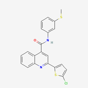 molecular formula C21H15ClN2OS2 B4266311 2-(5-chloro-2-thienyl)-N-[3-(methylthio)phenyl]-4-quinolinecarboxamide 
